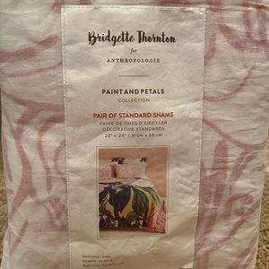 Anthropologie Paint and Petals Standard Pillow Shams by Bridgette Thornton